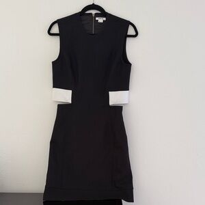 Helmut Lang Black Mini Dress with White Side Tabs